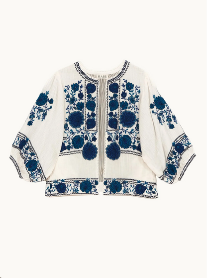 Mabe Greta Embroidered Jacket - hand-embroidered lightweight jacket back view