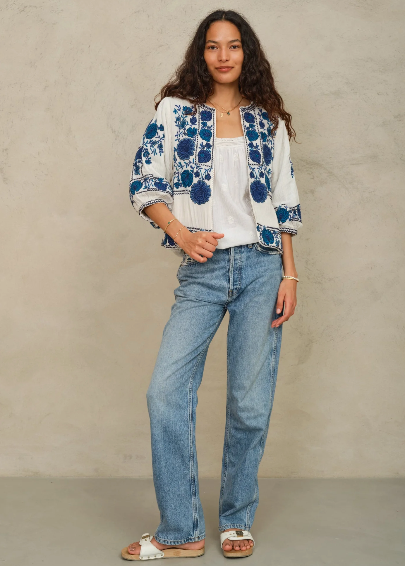 Mabe Greta Embroidered Jacket - hand-embroidered lightweight jacket front view