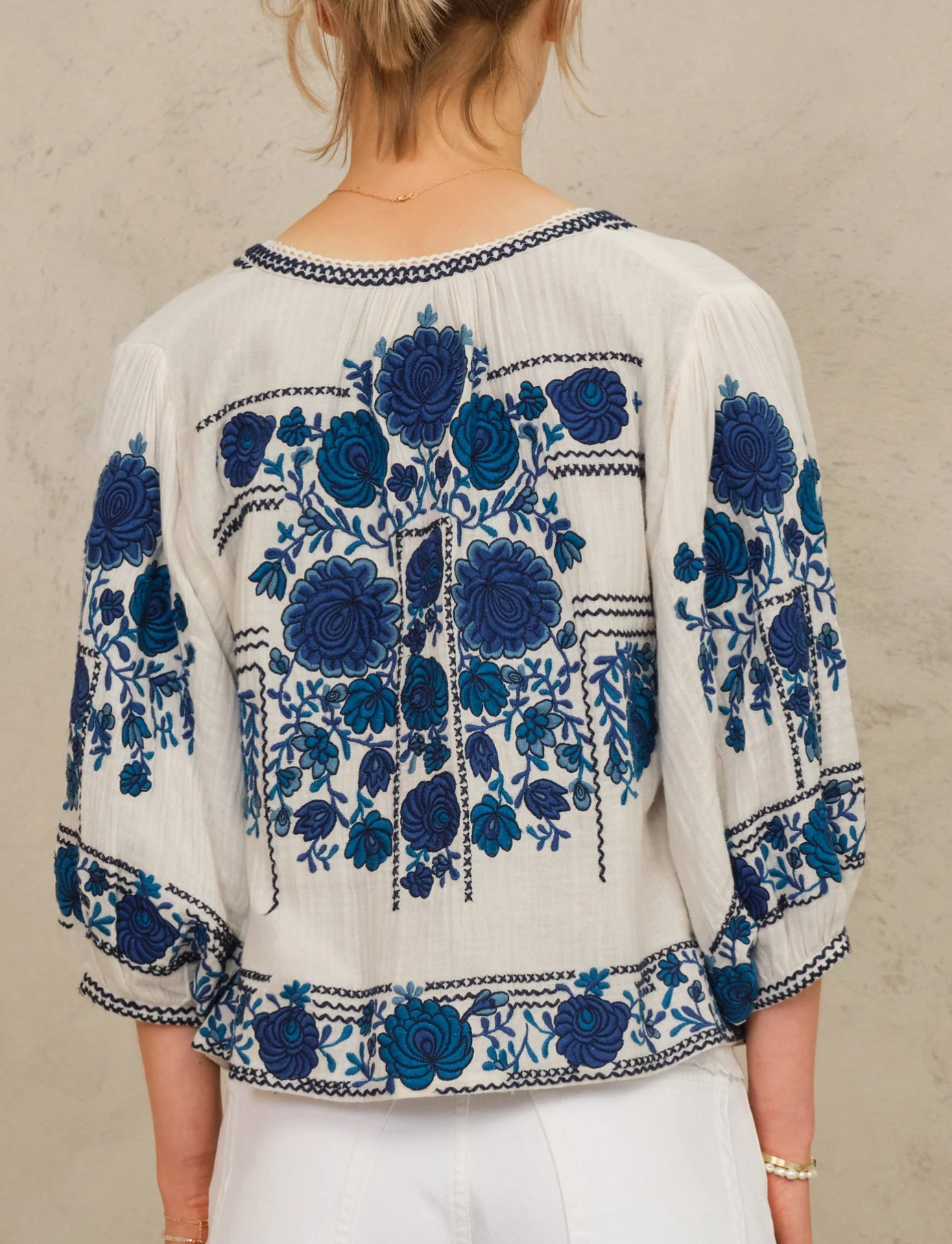 Mabe Greta Embroidered Jacket - hand-embroidered lightweight jacket embroidery detail