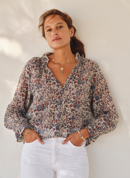 Mabe Cass Long Sleeve Top - relaxed long sleeve top front view