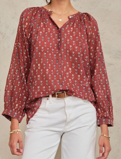 Mabe Ari Long Sleeve Top - relaxed long sleeve top front view