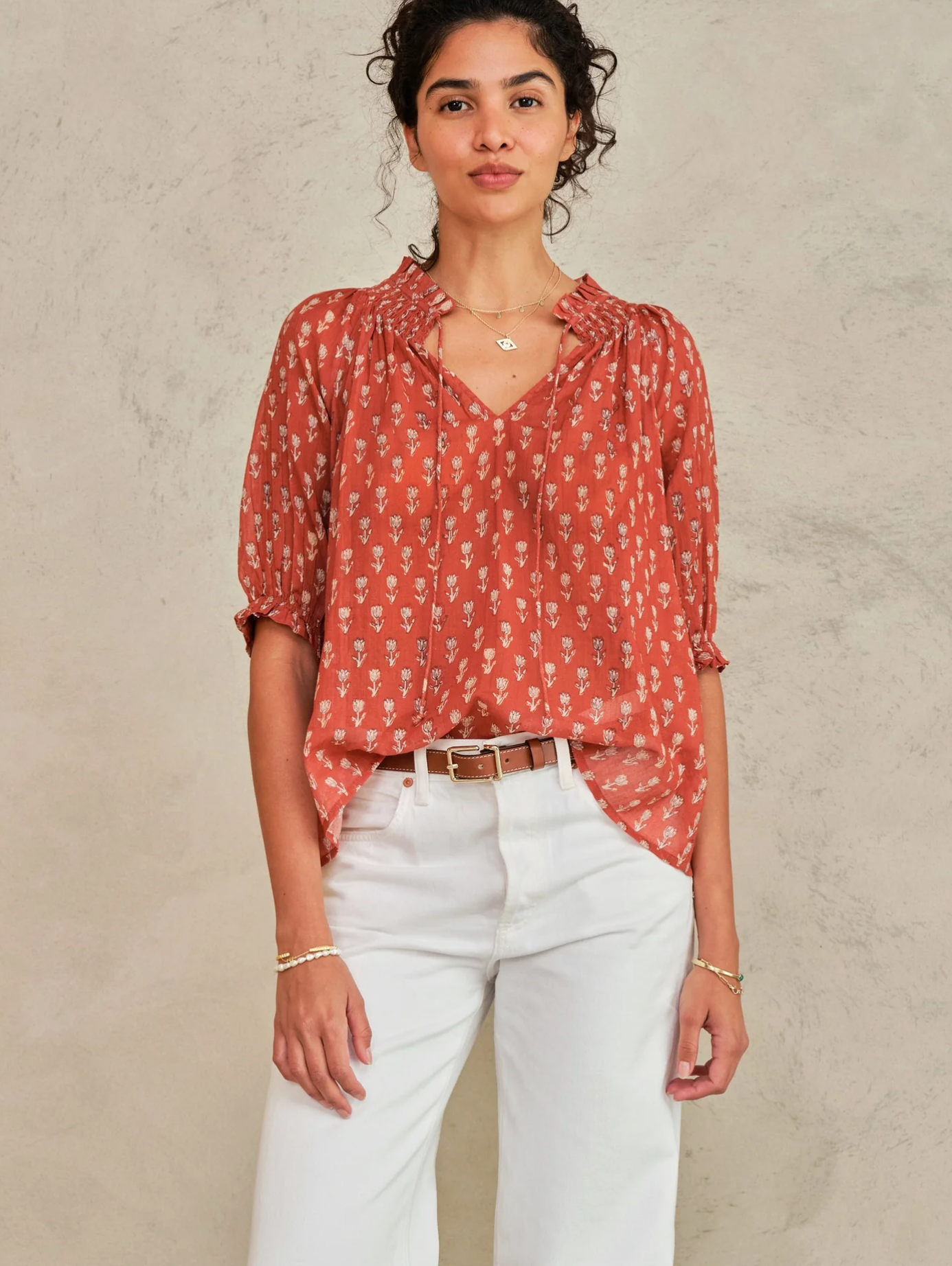 Mabe Ari Short Sleeve Top - relaxed short sleeve top front view