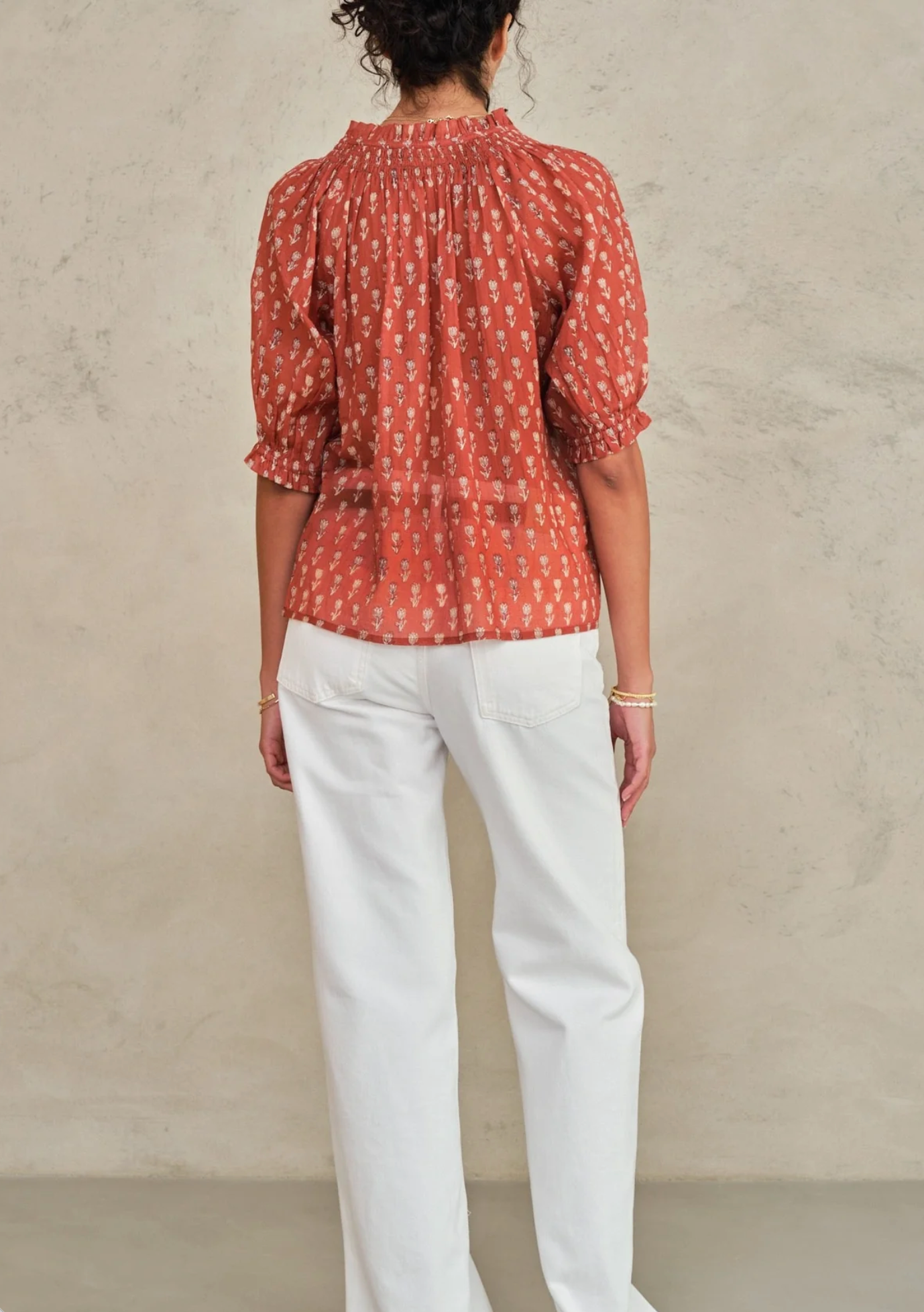 Mabe Ari Short Sleeve Top - relaxed short sleeve top back view