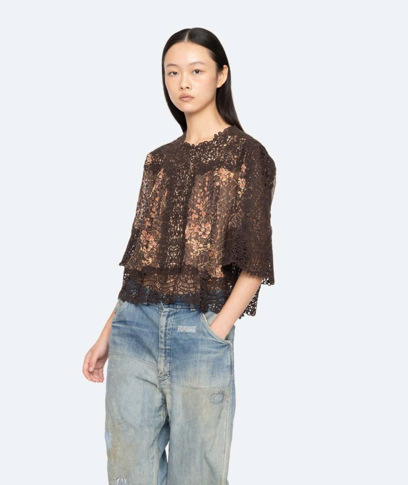Sea New York Luisa Print Top - printed blouse front view