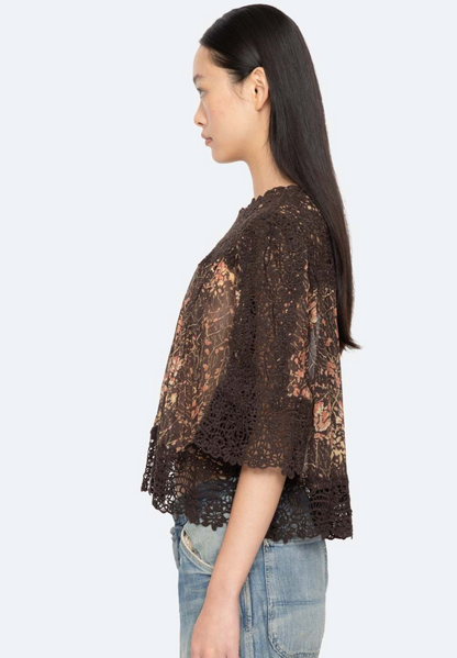 Sea New York Luisa Print Top - printed blouse back view