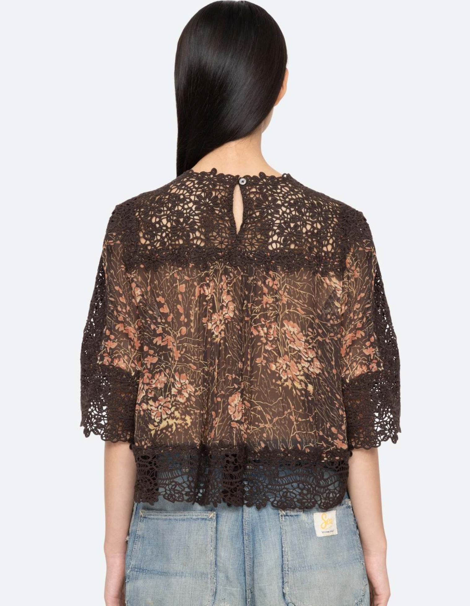 Sea New York Luisa Print Top - printed blouse on model