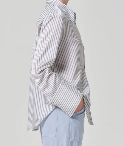 Citizen of Humanity Camilia Shirt - relaxed cotton button-down shirt detail view