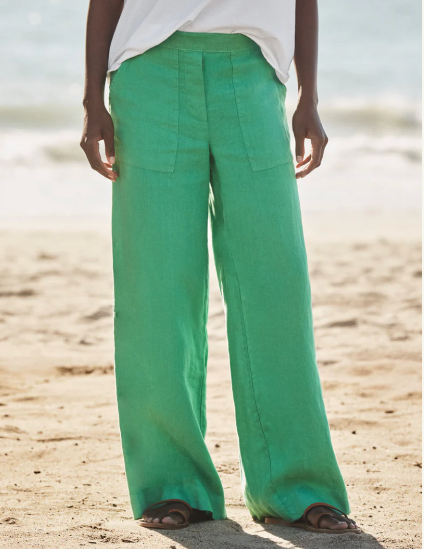 Hiptique Madeline Linen Pant - relaxed linen pant front view
