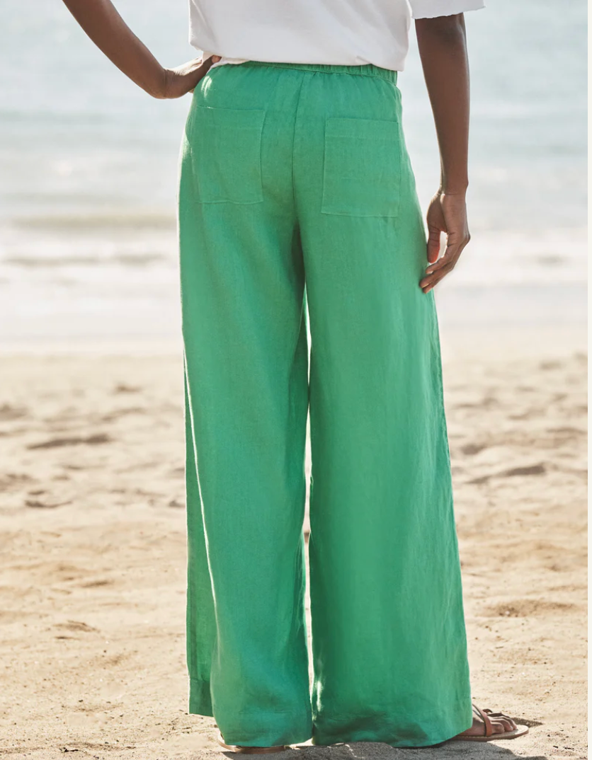 Hiptique Madeline Linen Pant - relaxed linen pant back view