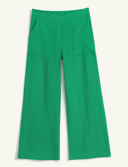 Hiptique Madeline Linen Pant - relaxed linen pant detail view