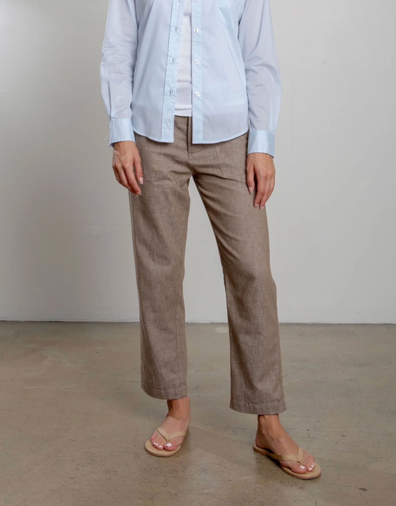 Pharaoh Ellis Linen Twill Pant - relaxed linen twill trouser front view