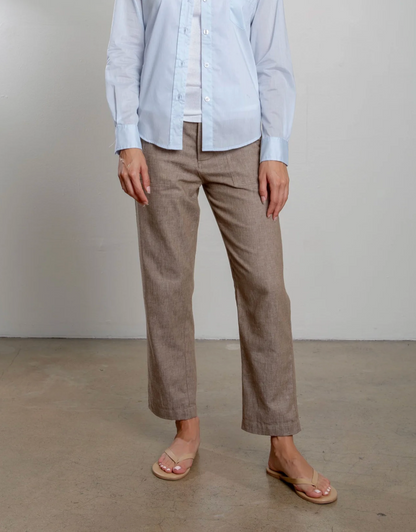 Pharaoh Ellis Linen Twill Pant - relaxed linen twill trouser front view