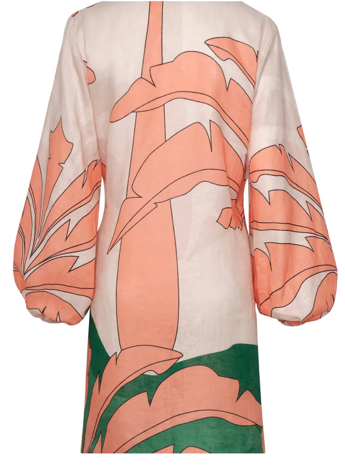 Floral patterned garment on a white background