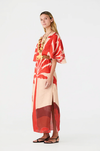 Juan de Dios Topacio Midi Tunic Dress - relaxed woven midi tunic dress back view