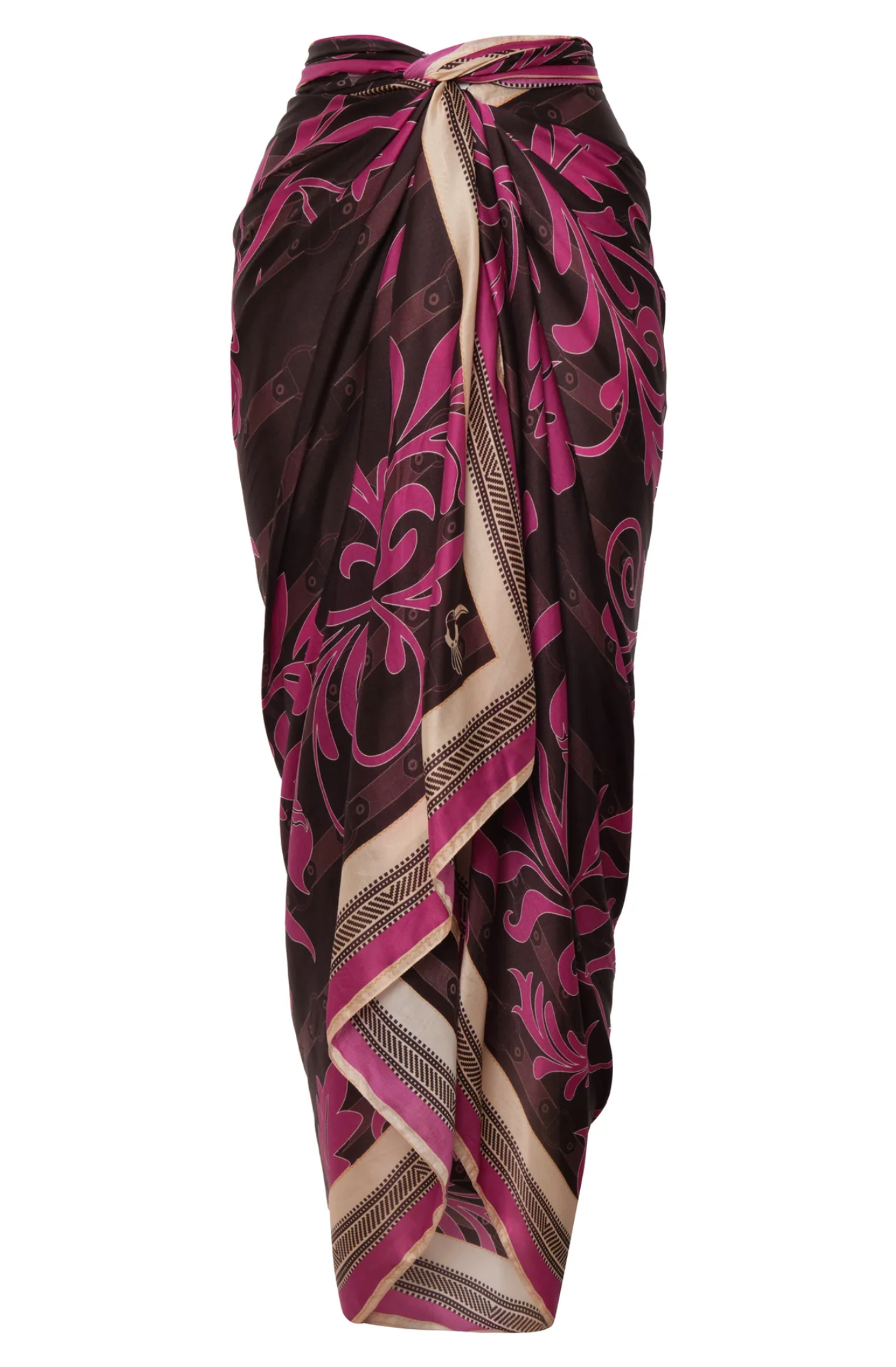 Juan de Dios Fuchsia Cotton Silk Sarong - lightweight cotton silk sarong front view