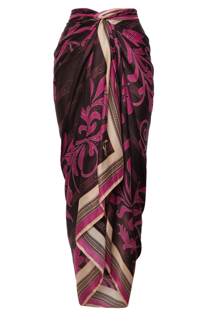 Juan de Dios Fuchsia Cotton Silk Sarong - lightweight cotton silk sarong front view