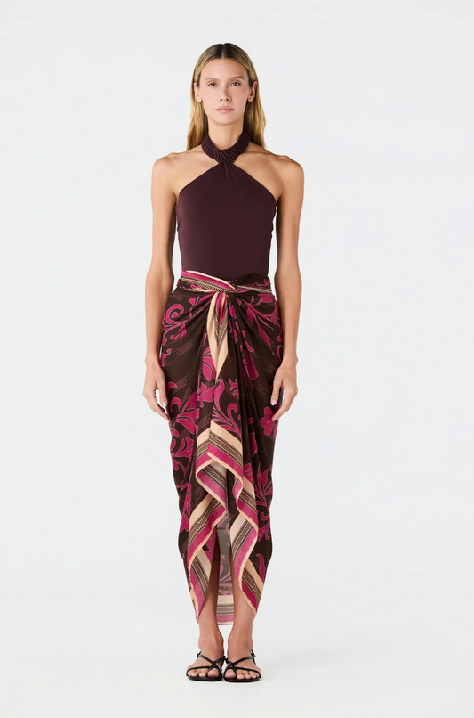 Juan de Dios Fuchsia Cotton Silk Sarong - lightweight cotton silk sarong back view