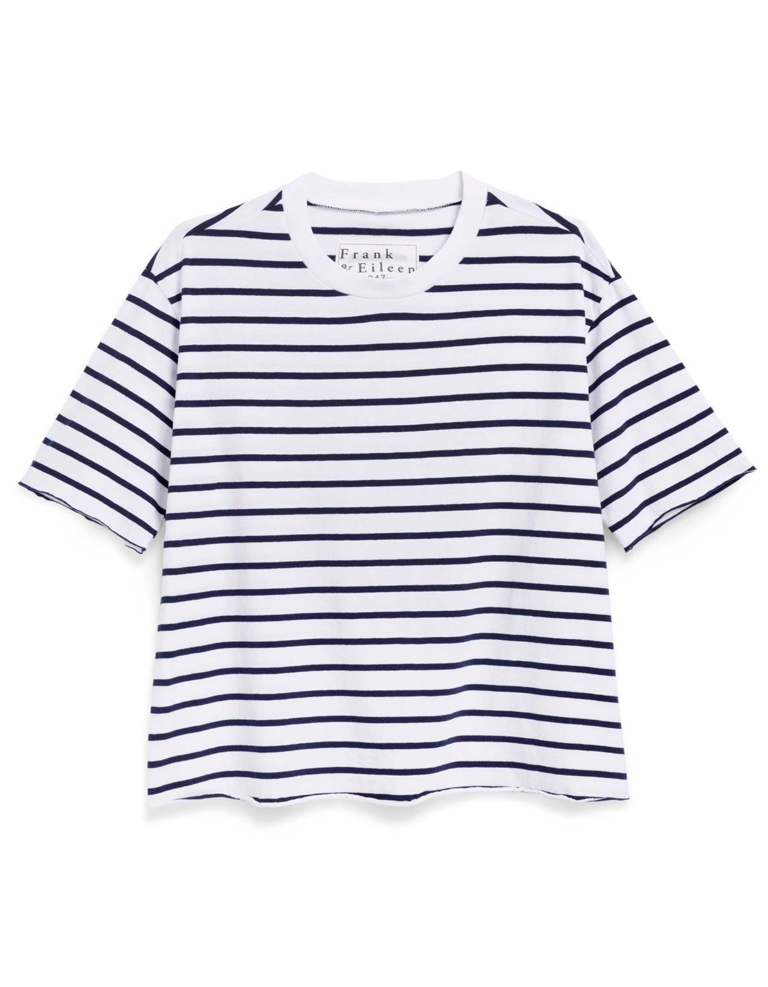 Frank & Eileen Perry Stripe Crew Tee - classic stripe cotton crew neck tee front view
