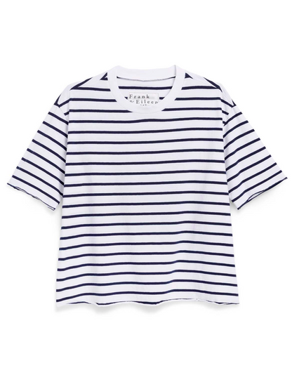 Frank & Eileen Perry Stripe Crew Tee - classic stripe cotton crew neck tee front view