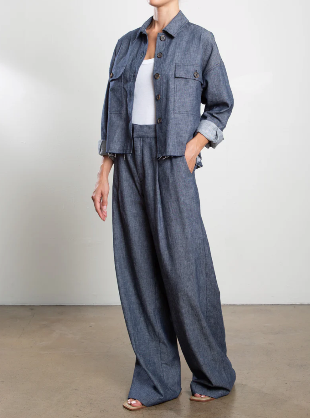 Pharaoh Spencer Linen Twill Pant - tailored linen twill trouser back view