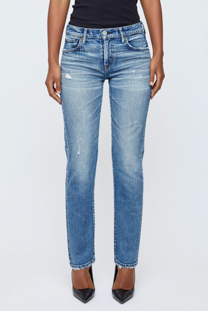 Moussy Denim Leyden Straight Denim - straight-leg denim jean front view