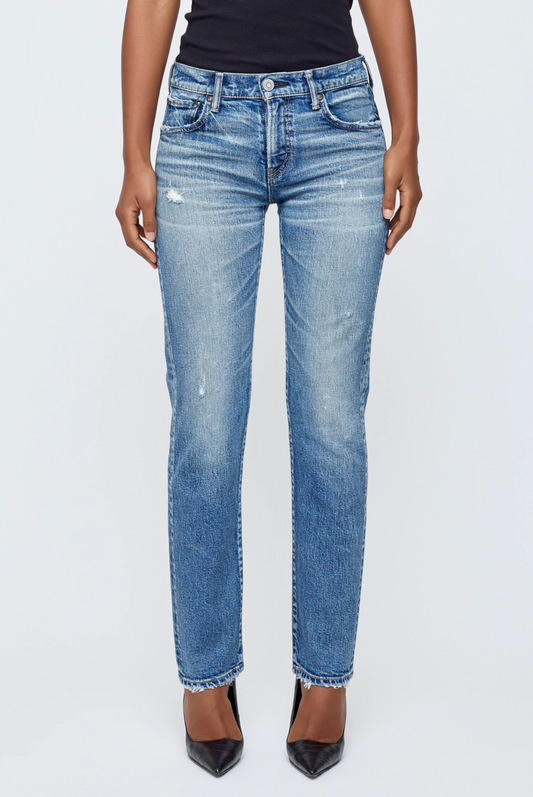 Moussy Denim Leyden Straight Denim - straight-leg denim jean front view