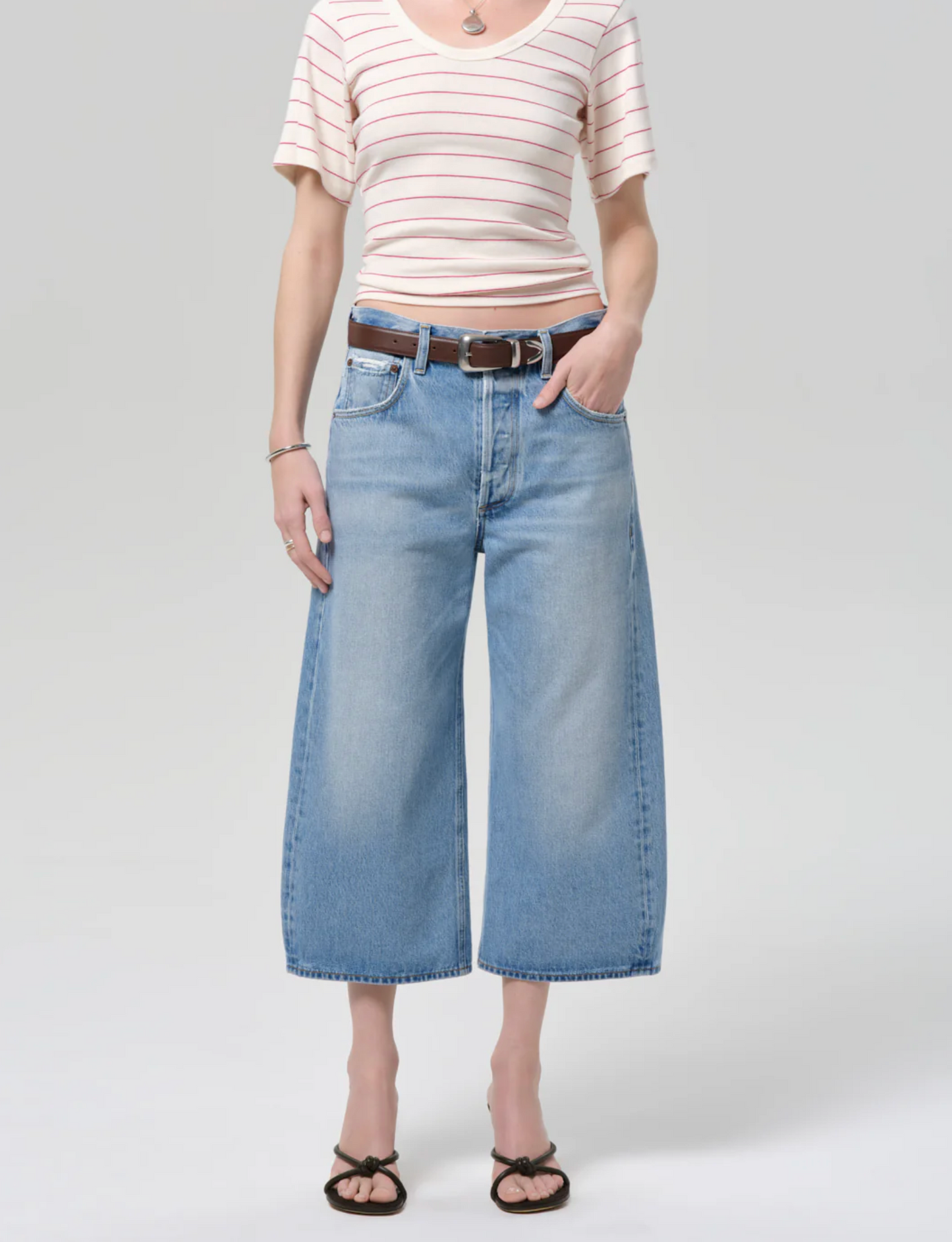 Citizen of Humanity Vintage Culotte - wide-leg culotte denim front view