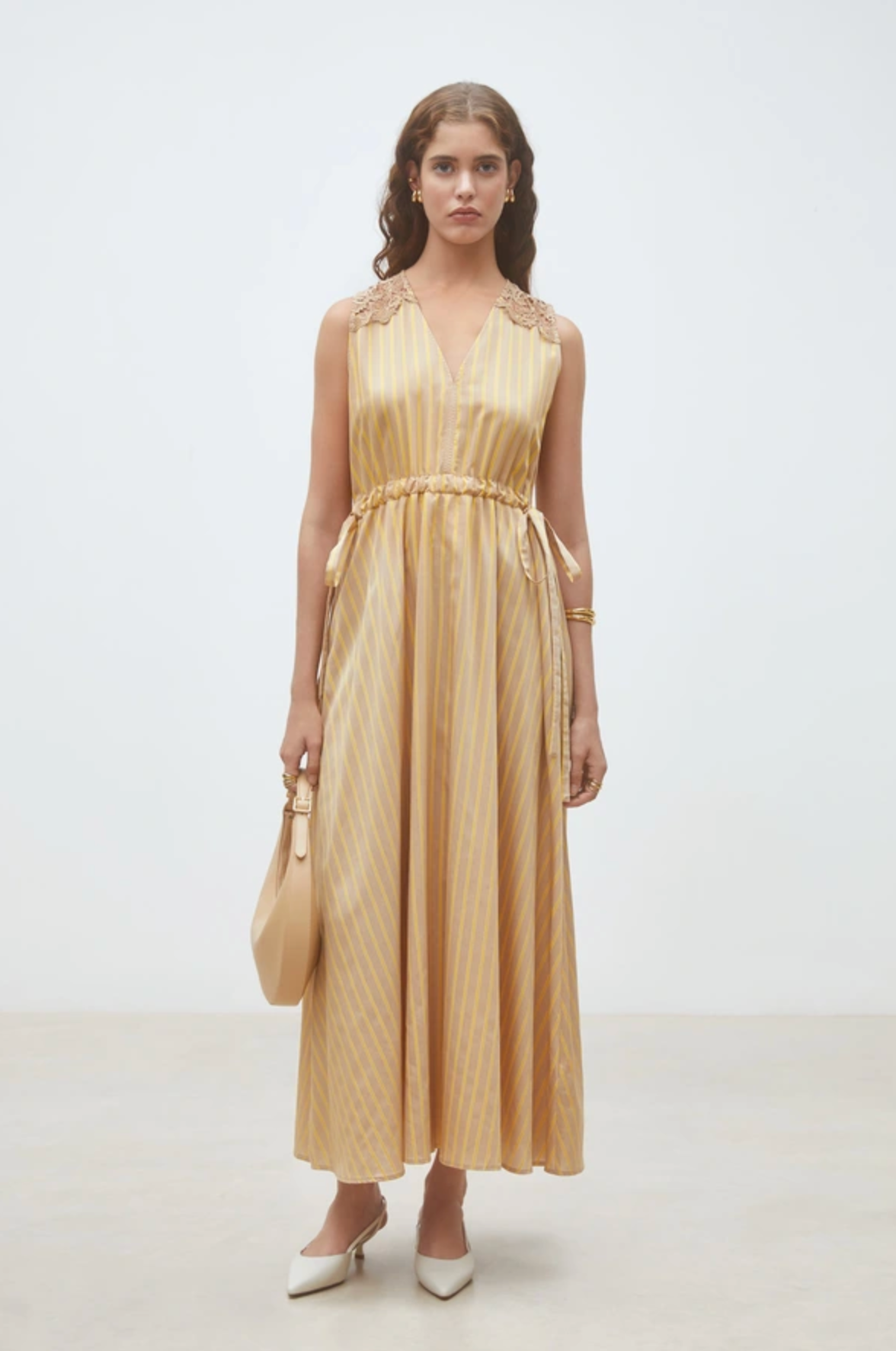 Suncoo Ciana Sleeveless Dress - sleeveless midi dress front view