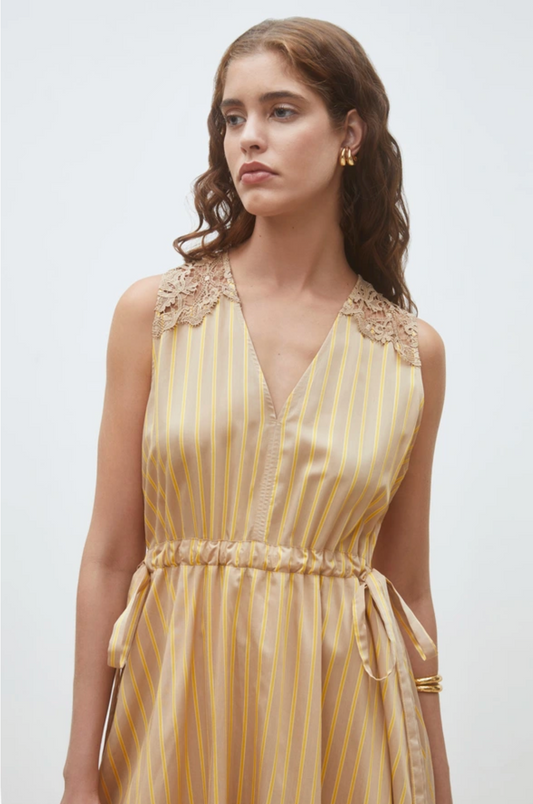 Suncoo Ciana Sleeveless Dress - sleeveless midi dress back view