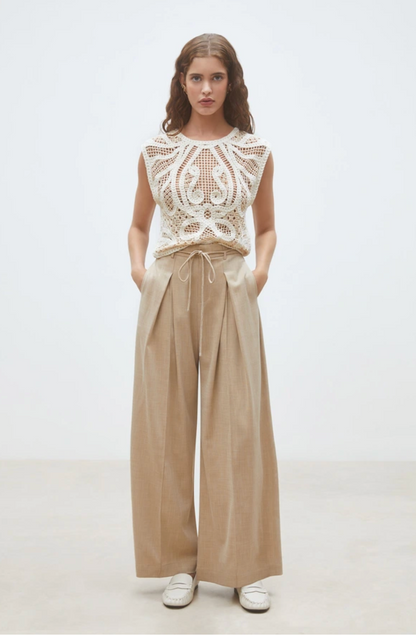 Suncoo Jeff Pant - relaxed wide-leg trouser front view