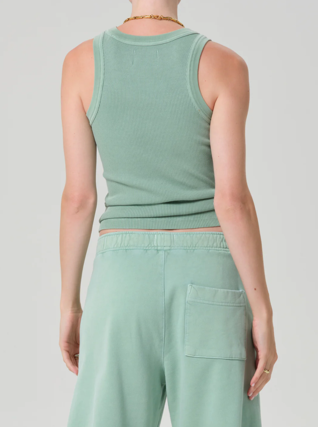 Citizen of Humanity Isabel Rib Tank - ribbed cotton tank top back view
