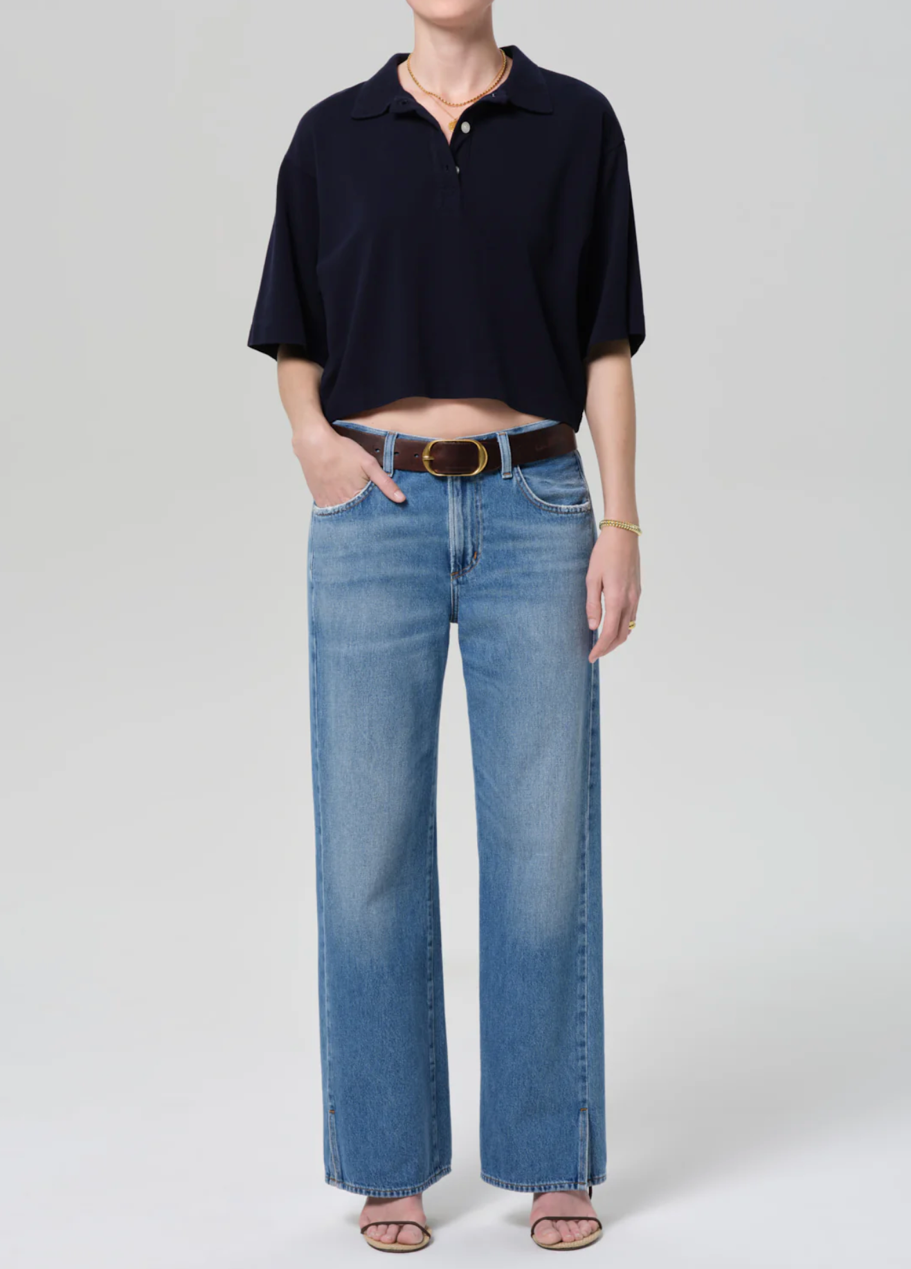 Citizen of Humanity Track Jean - relaxed track-style denim jean front view