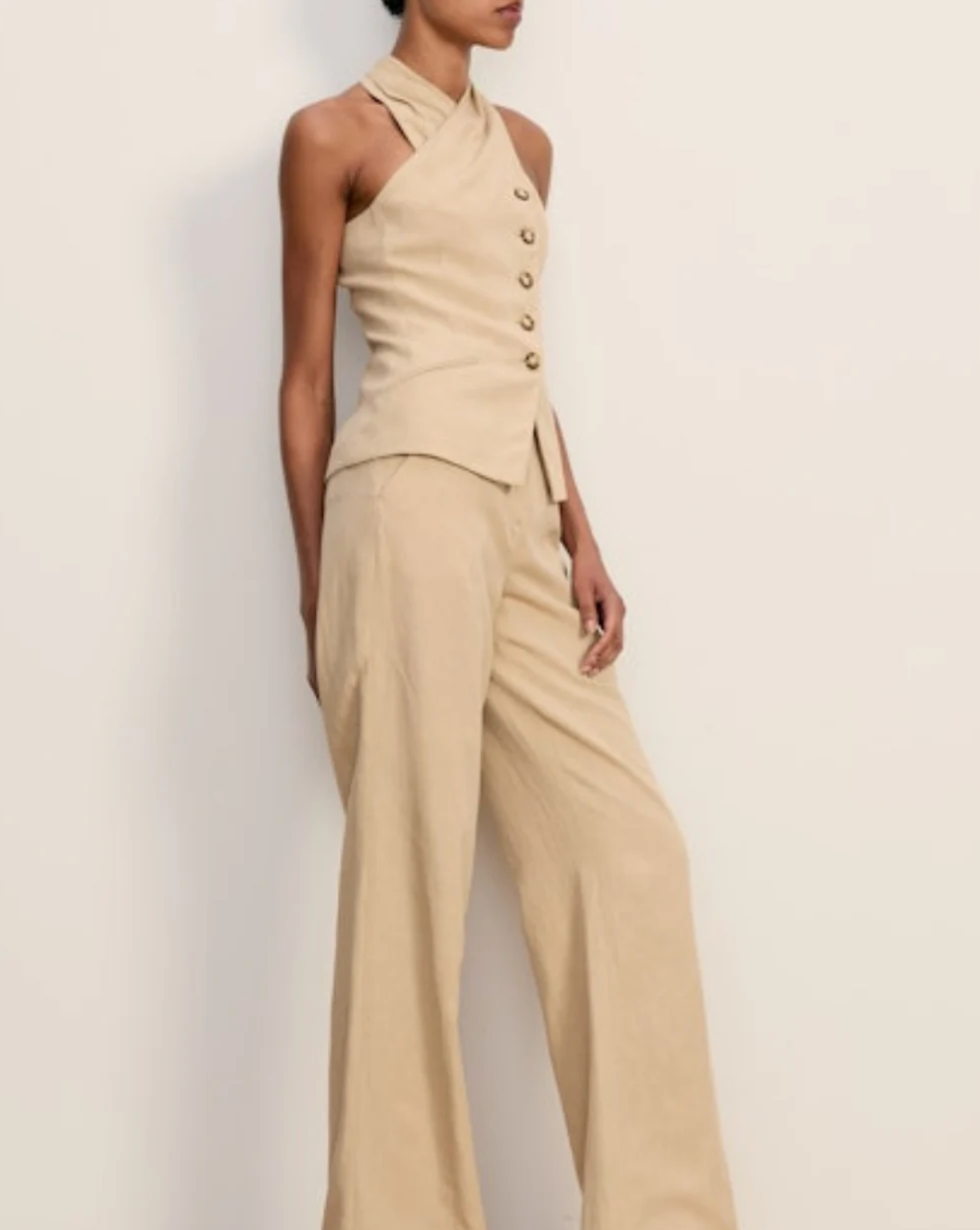 Veronica Beard Pacey Top - tailored button-front top detail view