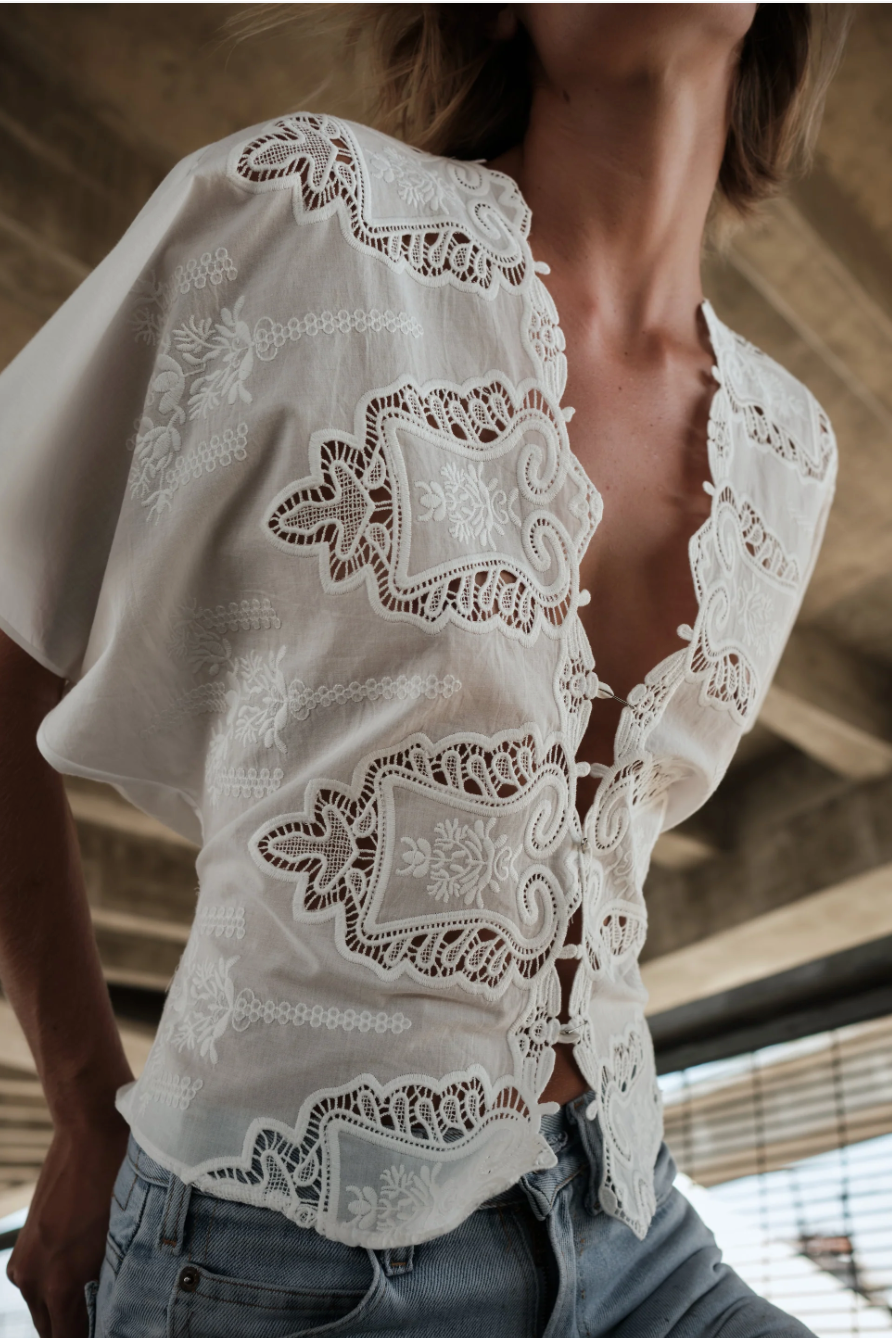 Cissa The Femme Top - fitted cotton top front view