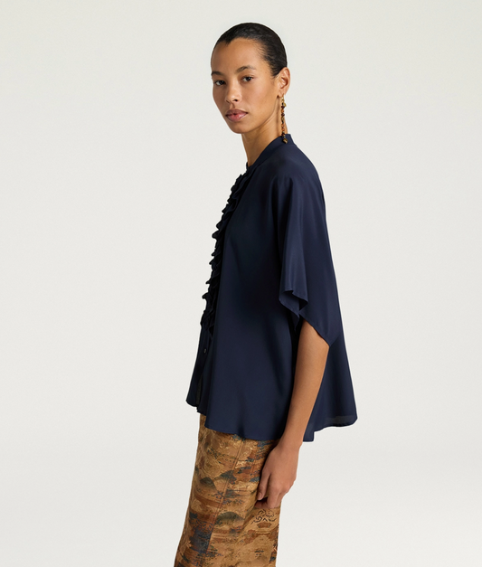 Momoni Berenice Shirt - silk blend printed shirt back view