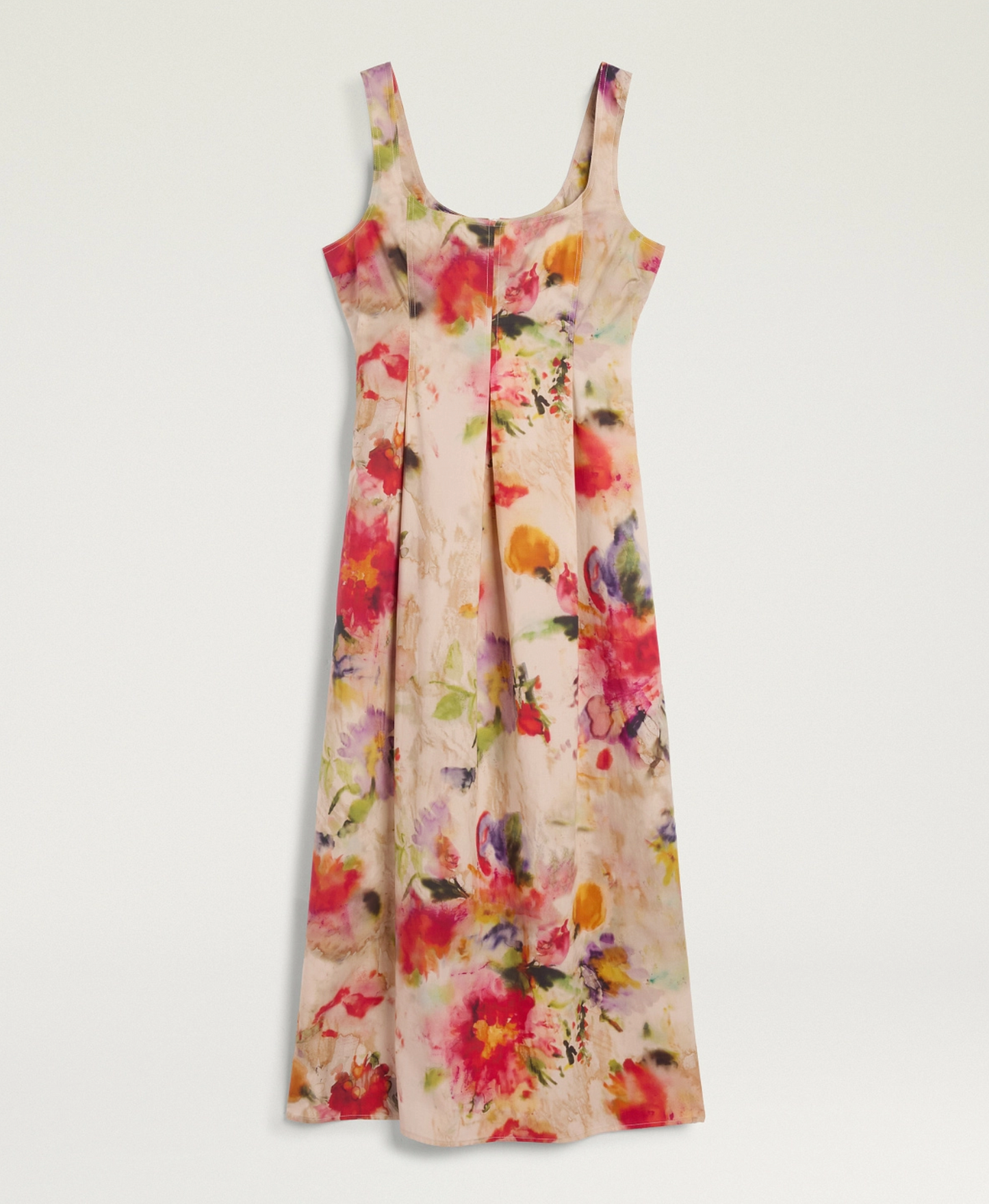 Momoni Shue Dress - silk blend printed midi dress front view