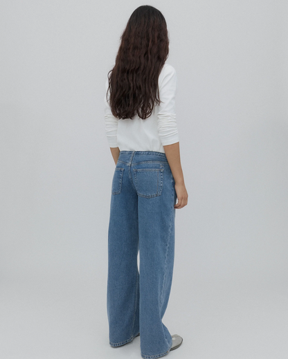 Still Here Cool Jean - high-rise straight denim jean side view