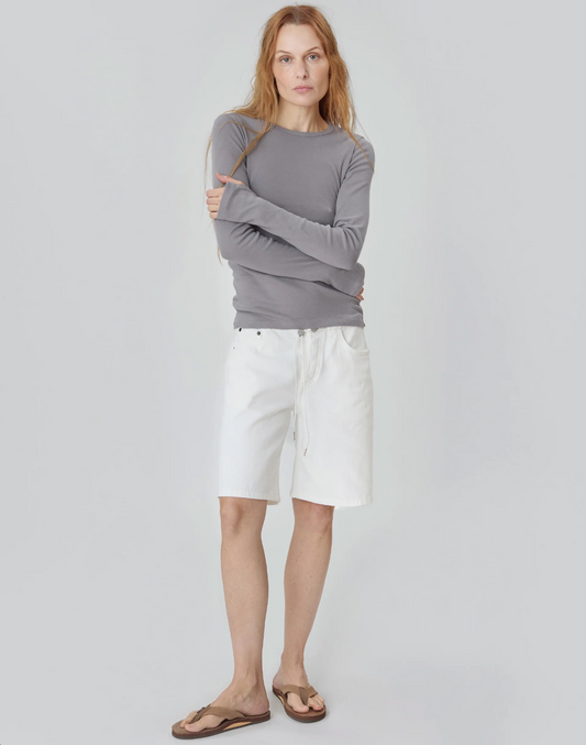 Still Here Cool Shorts - high-rise denim shorts front view
