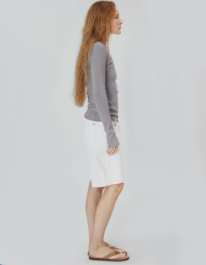 Still Here Cool Shorts - high-rise denim shorts back view