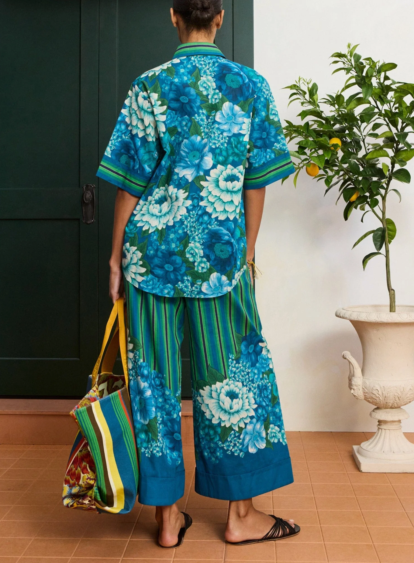 Hiptique Margo Cuffed Pant - wide-leg cuffed trousers side view