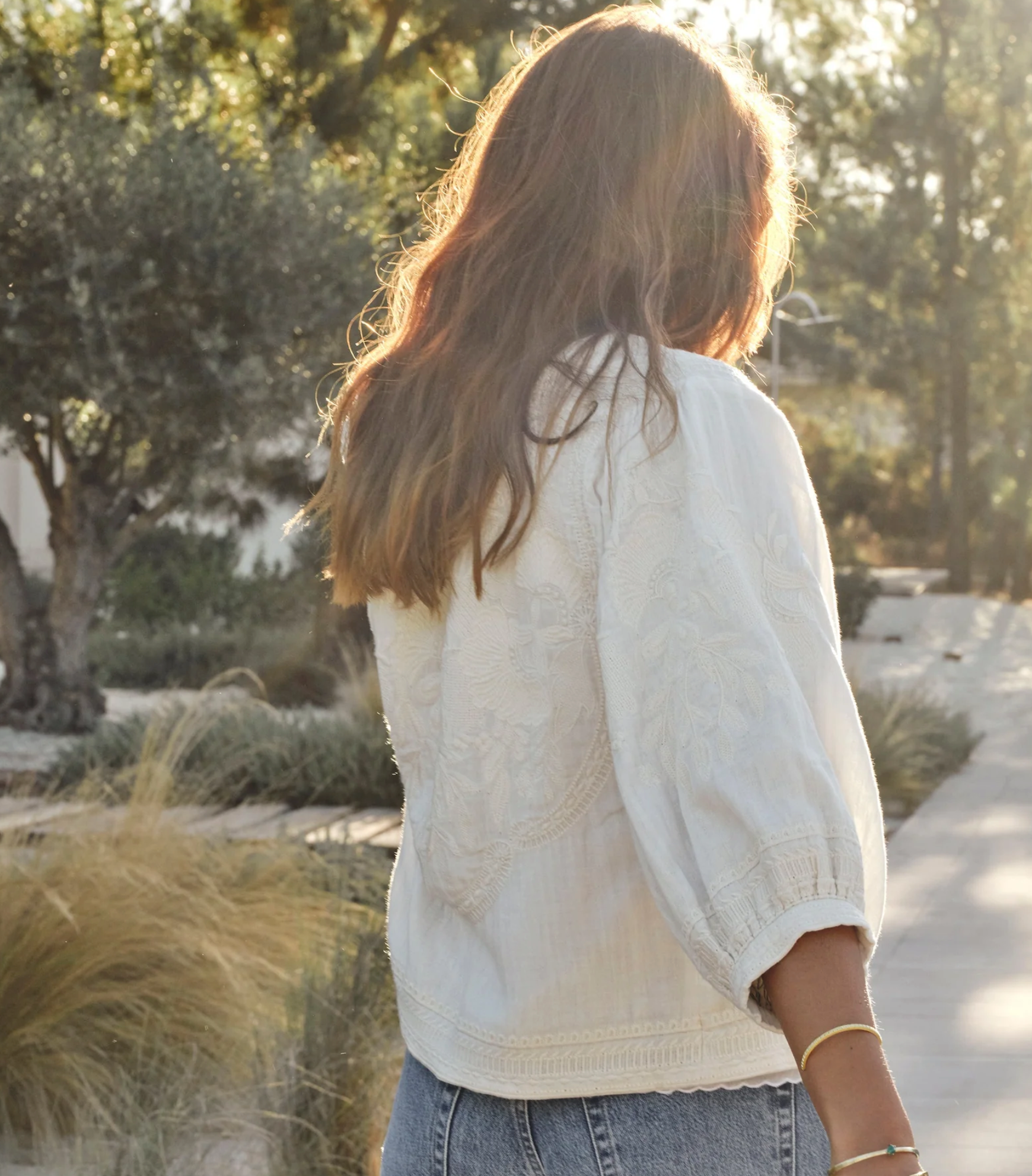 Mabe Averi Embroidered Jacket - hand-embroidered cotton jacket back view