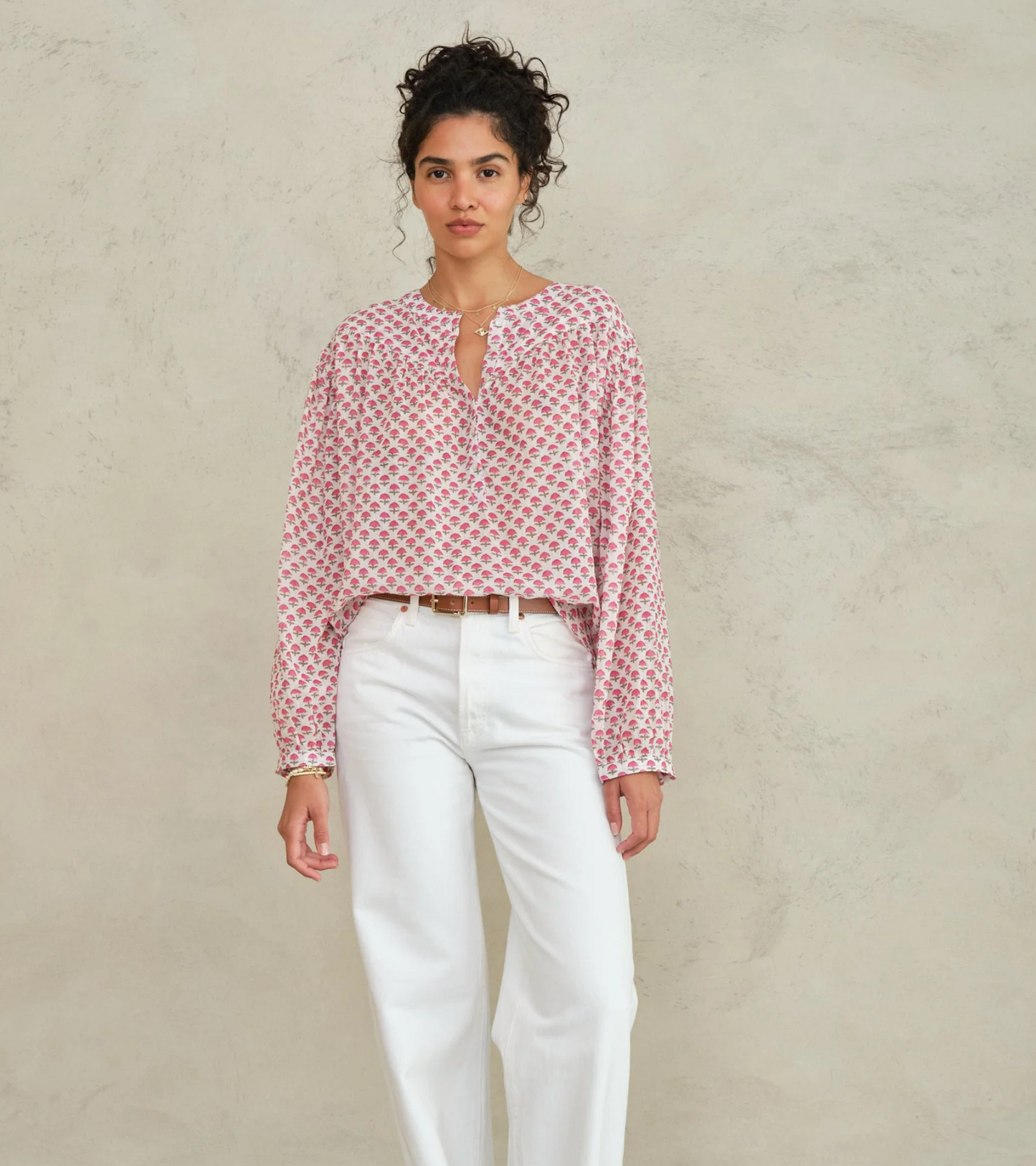 Mabe Letty Print Top - printed relaxed top front view