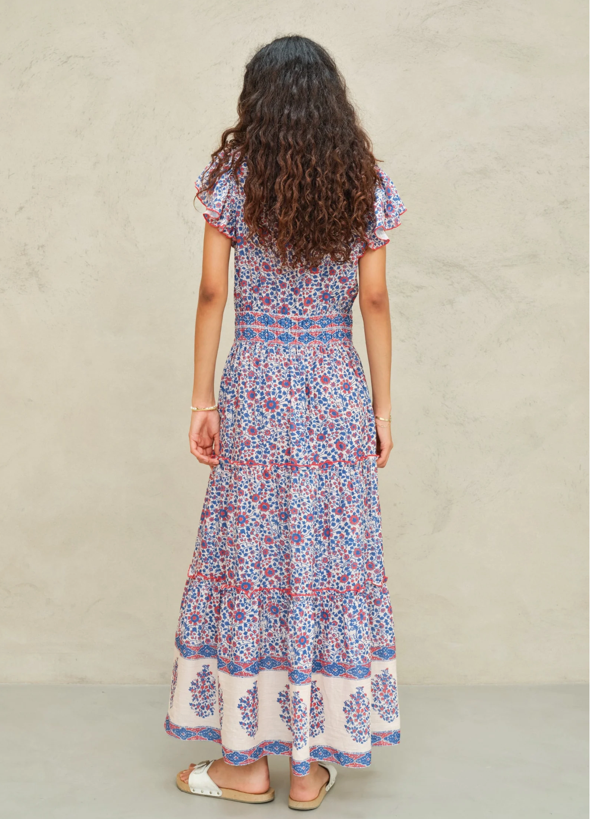 Mabe Della Maxi Dress - embroidered maxi dress side view
