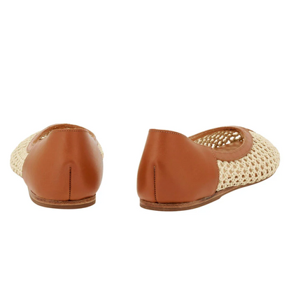 Ancient Greek Sandal Aeropi Flat - woven raffia flat sandal sole view