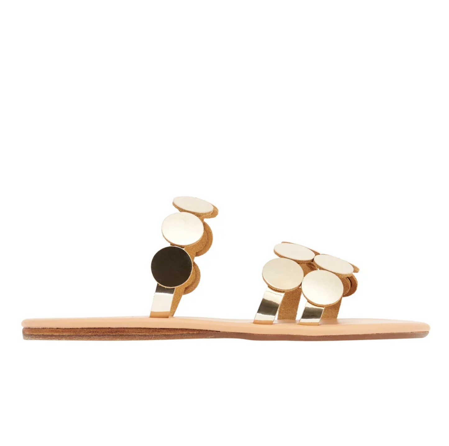 Ancient Greek Sandal Kirini Mirror Sandal - mirror detail leather sandal lifestyle view