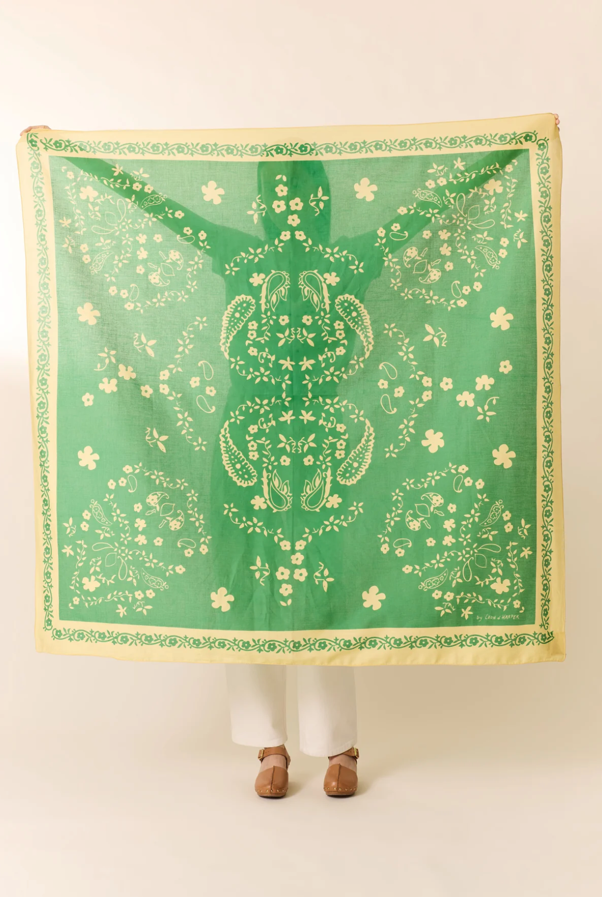 Leon & Harper Emile Bandana - printed cotton bandana pattern close-up