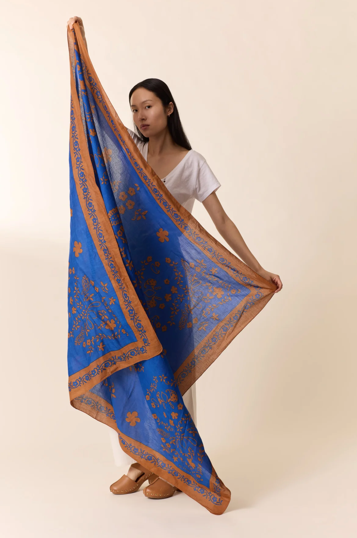 Leon & Harper Emile Bandana - printed cotton bandana flat lay