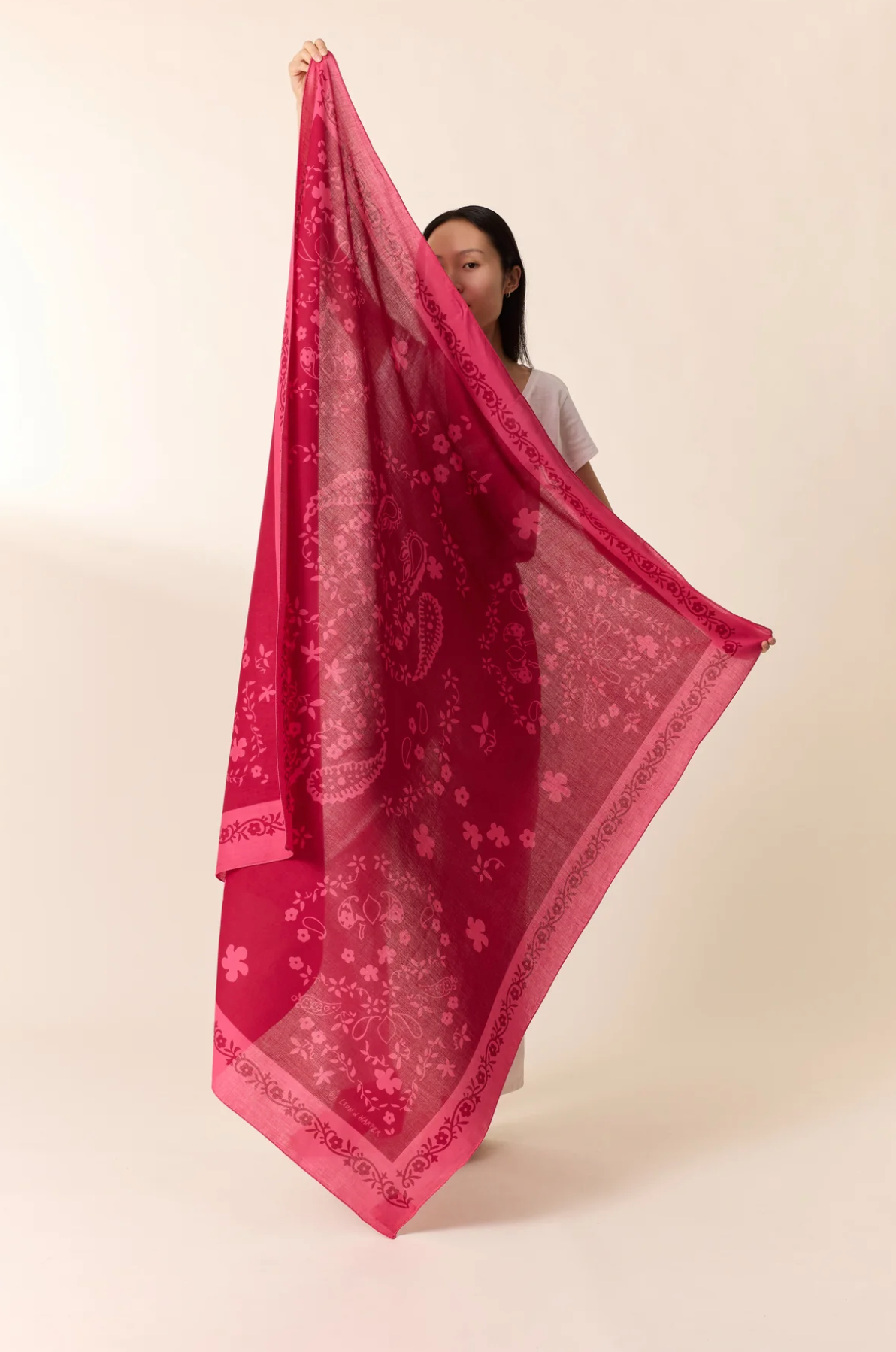 Leon & Harper Emile Bandana - printed cotton bandana worn as neck scarf