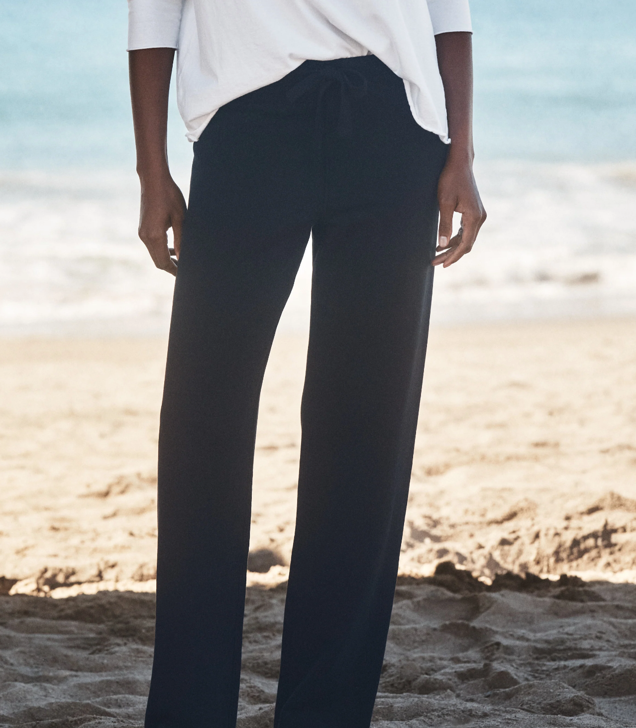 Hiptique Catherine Long Sweatpant - relaxed fleece sweatpant back view