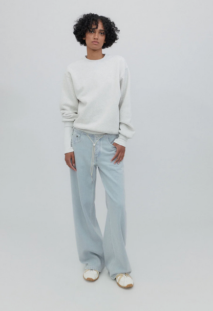 Still Here Cool Jean Vintage - vintage wash high-rise straight denim jean front view